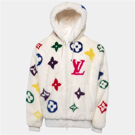 louis vuitton white fur jacket